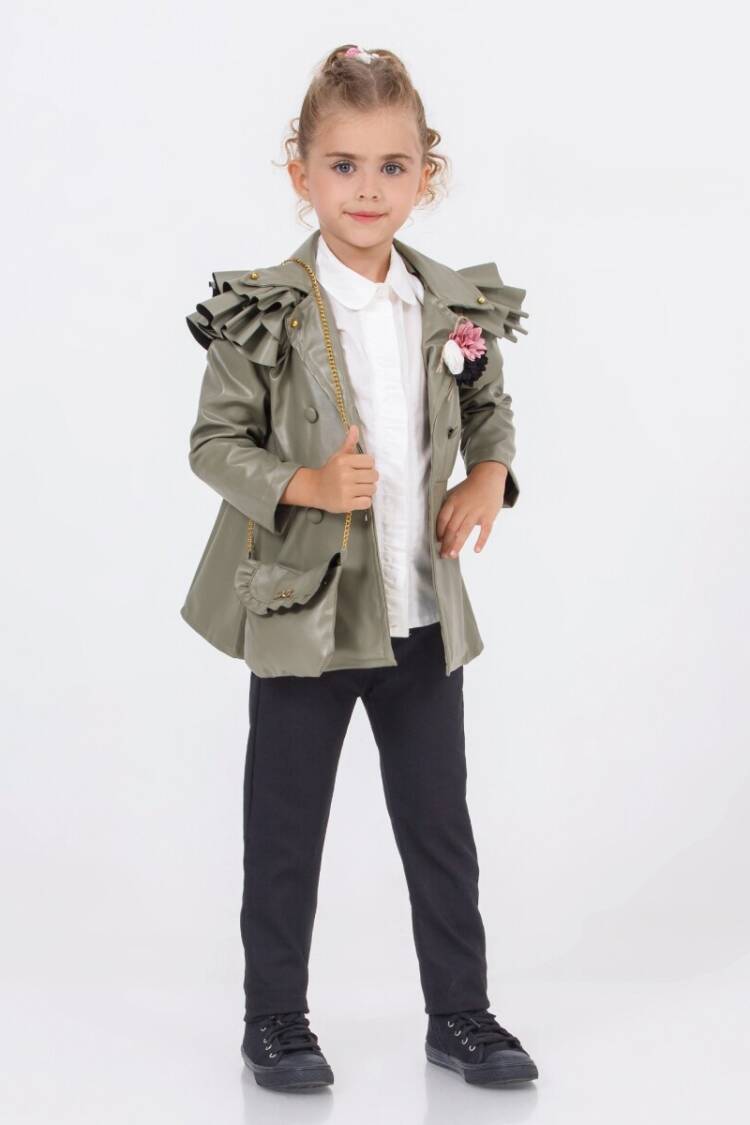Girls' Suits - Toptan Kız Çocuk 3'lü Çantalı Ceket, Gömlek ve Pantolon Takım 2-6Y 1055-5200 - Brand: Miss Lore - Women & Kids, Baby Clothes Wholesale - Globality Store