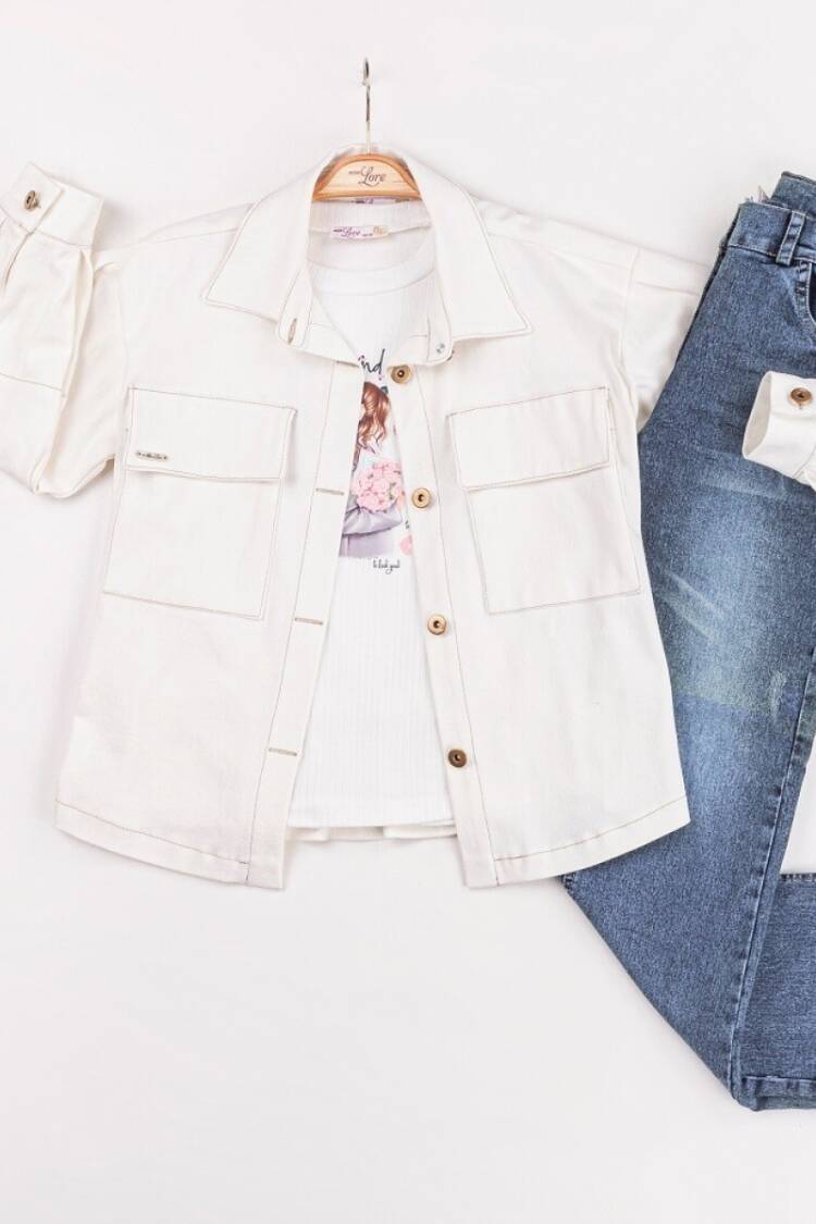 Girls' Suits - Toptan Kız Çocuk 3'lü Ceket, Badi ve Pantolonlu Takım 2-6Y 5610 1055-5610 - Brand: Miss Lore - Women & Kids, Baby Clothes Wholesale - Globality Store