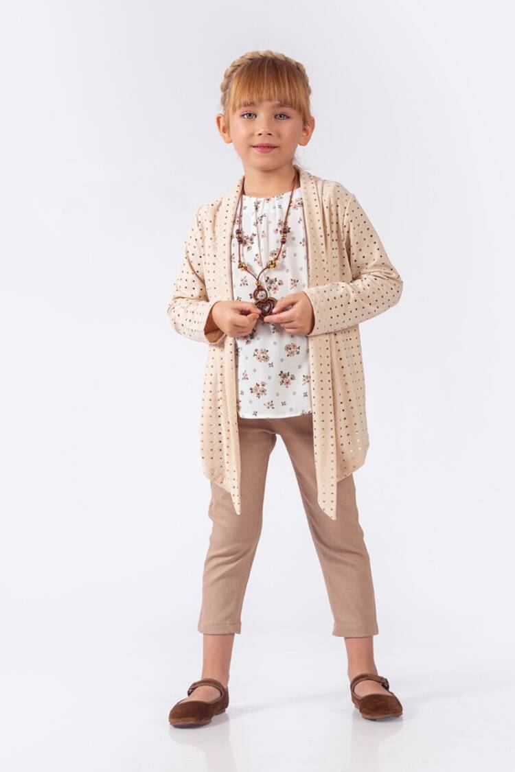 Girls' Suits - Toptan Kız Çocuk 3'lü Ceket, Bluz ve Pantolon Takım 5-8Y 2023-2260 - Brand: Elayza - Women & Kids, Baby Clothes Wholesale - Globality Store