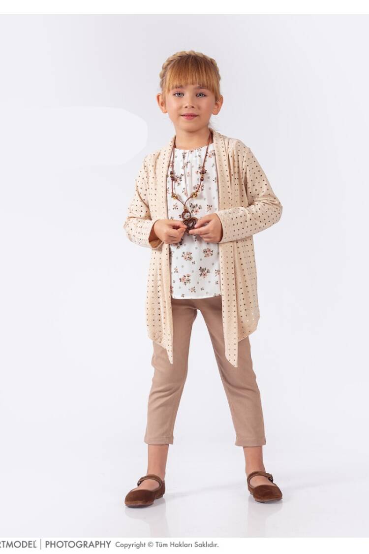 Girls' Suits - Toptan Kız Çocuk 3'lü Ceket, Bluz ve Pantolon Takım 9-12Y 2023-2261 - Brand: Elayza - Women & Kids, Baby Clothes Wholesale - Globality Store