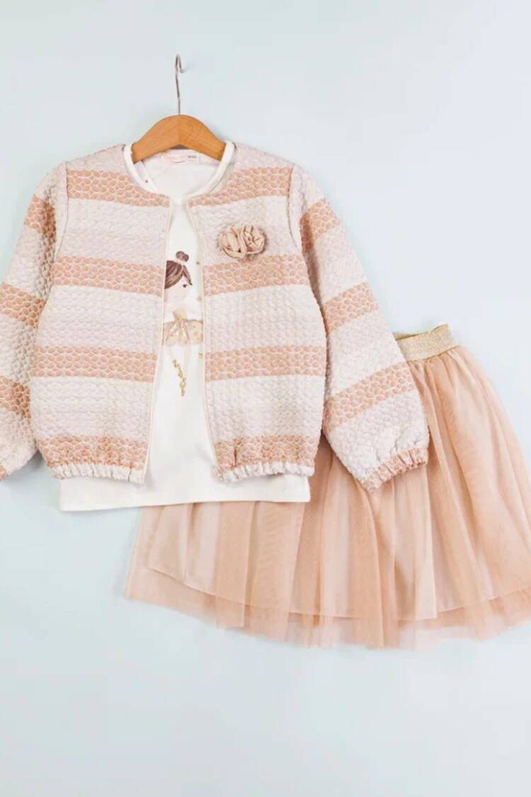 Girls' Suits - Toptan Kız Çocuk 3'lü Ceket Body ve Etek Takım 5-8Y 1002-4583 - Brand: Babyrose - Women & Kids, Baby Clothes Wholesale - Globality Store