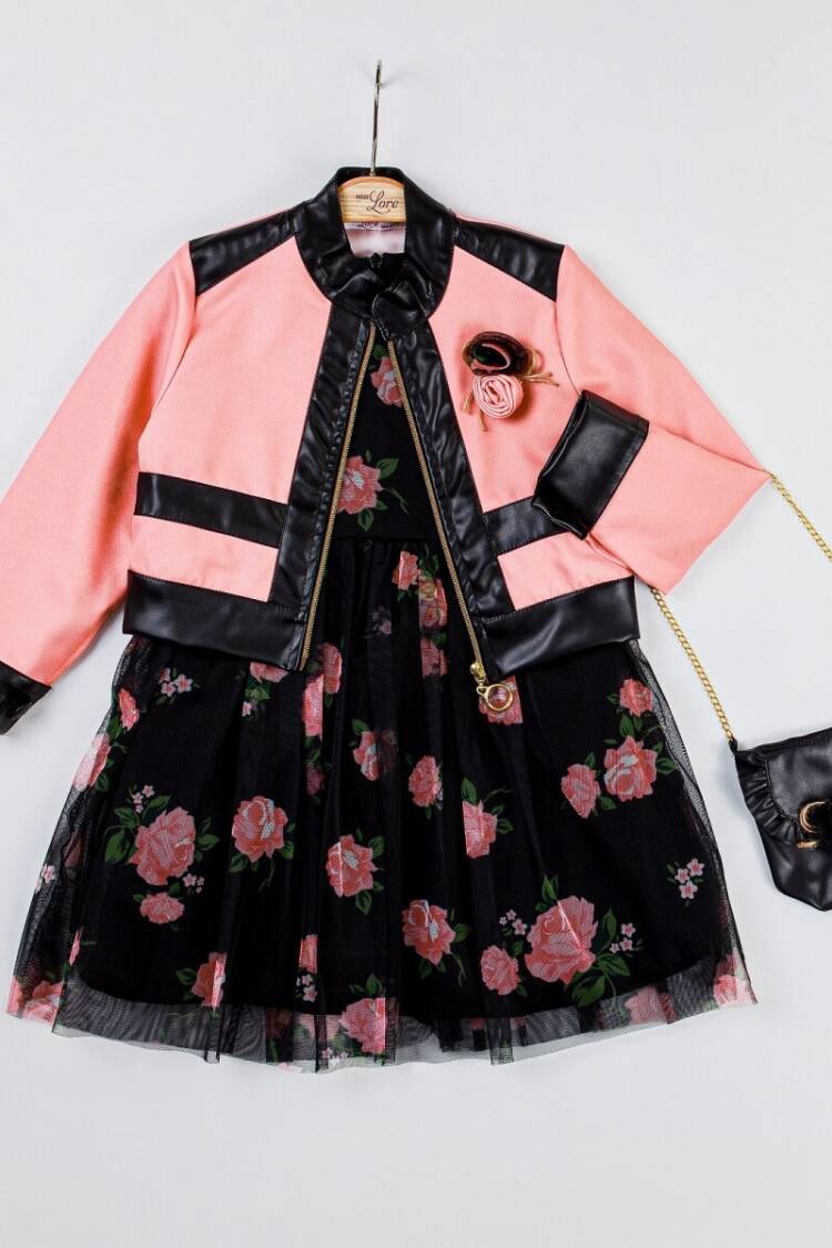 Girls' Suits - Toptan Kız Çocuk 3'lü Ceket, Elbise ve Çantalı Takım 2-6Y 5317 1055-5317 - Brand: Miss Lore - Women & Kids, Baby Clothes Wholesale - Globality Store