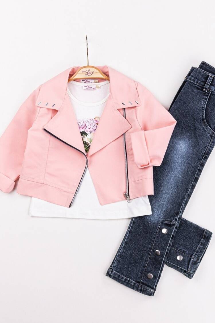 Girls' Suits - Toptan Kız Çocuk 3'lü Ceket, Tişört ve Pantolon Takım 2-6Y 1055-5613 - Brand: Miss Lore - Women & Kids, Baby Clothes Wholesale - Globality Store