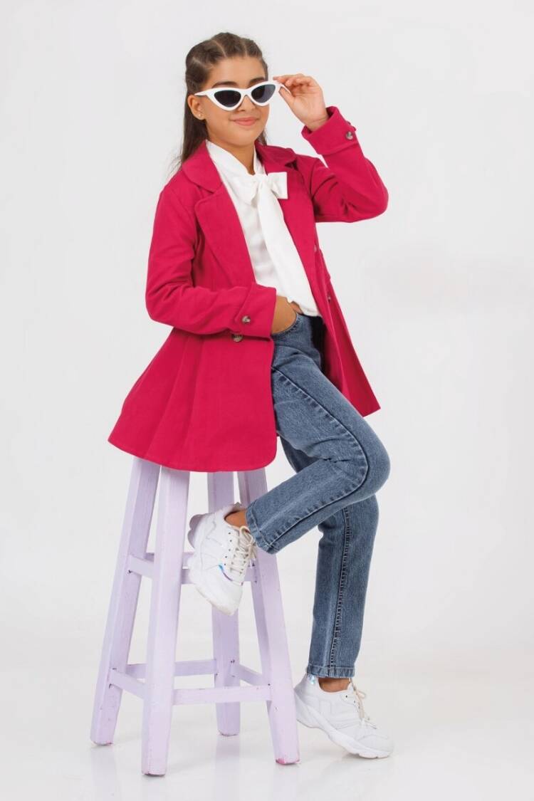 Girls' Suits - Toptan Kız Çocuk 3'lü Ceket, Tişört ve Pantolon Takım 6-10Y 1055-5615 - Brand: Miss Lore - Women & Kids, Baby Clothes Wholesale - Globality Store