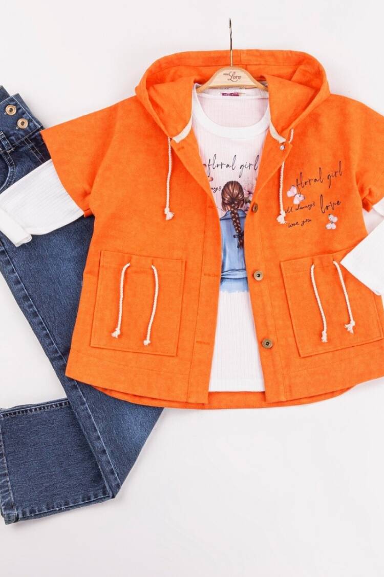 Girls' Suits - Toptan Kız Çocuk 3'lü Ceket, Tişört ve Pantolon Takım 6-10Y 1055-5627 - Brand: Miss Lore - Women & Kids, Baby Clothes Wholesale - Globality Store