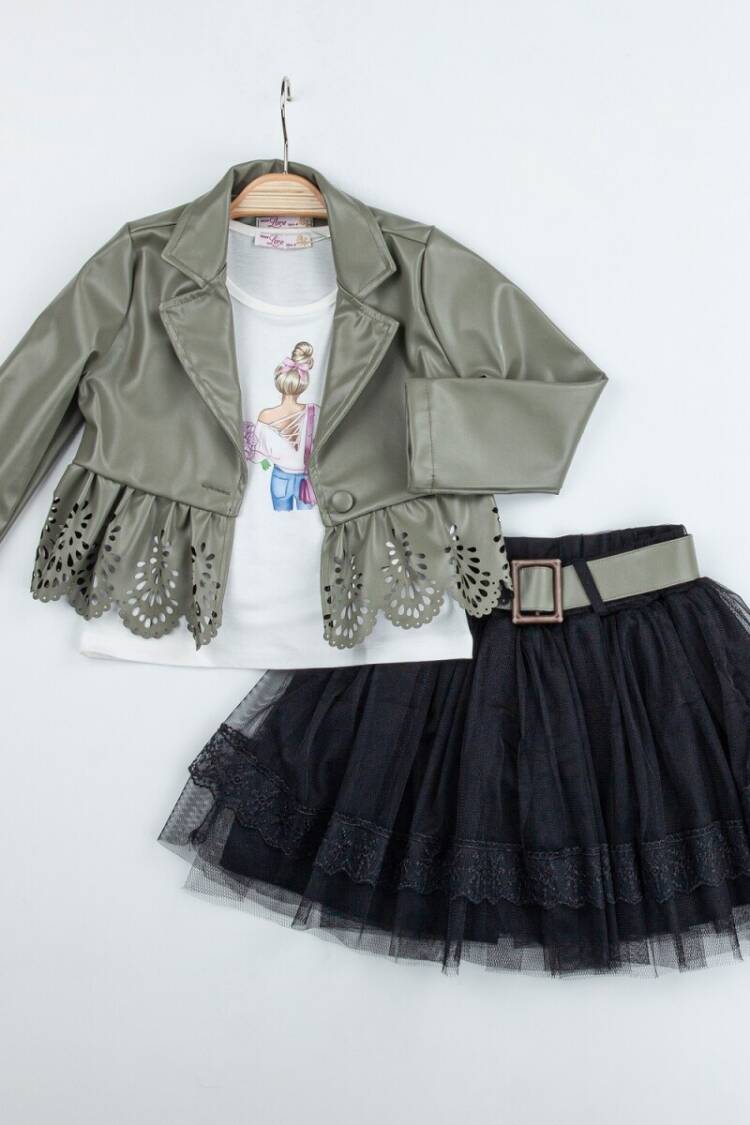 Girls' Suits - Toptan Kız Çocuk 3'lü Ceketi, Badi ve Etek Takım 2-6Y 1055-5522 - Brand: Miss Lore - Women & Kids, Baby Clothes Wholesale - Globality Store