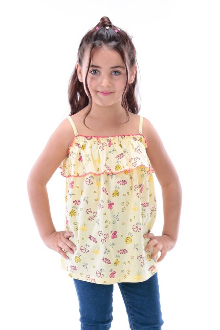 Girls' Tops - Toptan Kız Çocuk Askılı Bluz 6-9Y 1023 - - Brand: Divonette - Women & Kids, Baby Clothes Wholesale - Globality Store