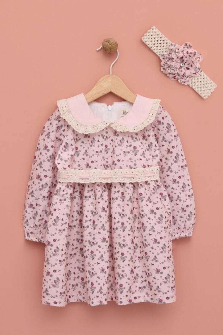 Baby Dress - Toptan Kız Çocuk Bandanalı Elbise 9-24M 1049-6546 - Brand: Lilax - Women & Kids, Baby Clothes Wholesale - Globality Store