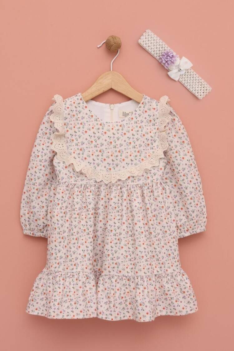 Baby Dress - Toptan Kız Çocuk Bandanalı Elbise 9-24M 1049-6552 - Brand: Lilax - Women & Kids, Baby Clothes Wholesale - Globality Store