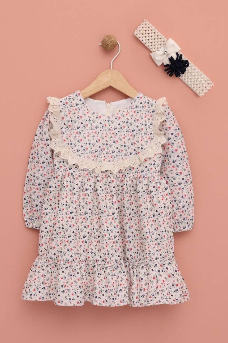 Baby Dress - Toptan Kız Çocuk Bandanalı Elbise 9-24M 1049-6552 - Brand: Lilax - Women & Kids, Baby Clothes Wholesale - Globality Store