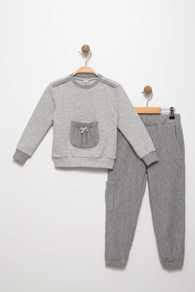 Girls' Suits - Toptan Kız Çocuk Bisiklet Yaka Eşofman Takım 4-8Y 2041-K24-8000 - Brand: Pafim - Women & Kids, Baby Clothes Wholesale - Globality Store