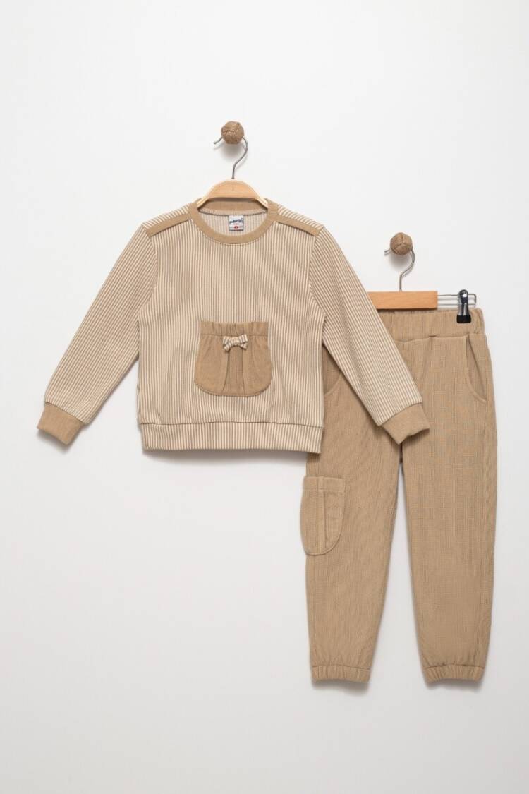 Girls' Suits - Toptan Kız Çocuk Bisiklet Yaka Eşofman Takım 4-8Y 2041-K24-8000 - Brand: Pafim - Women & Kids, Baby Clothes Wholesale - Globality Store