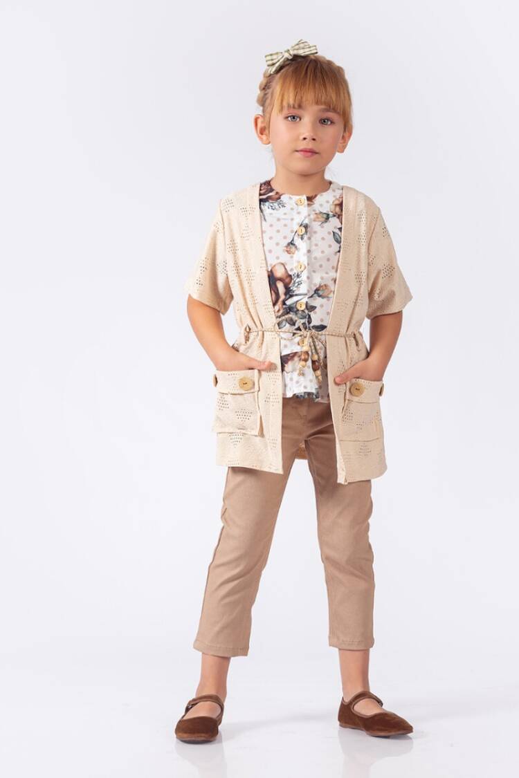 Girls' Suits - Toptan Kız Çocuk Bluz, Hırka ve Pantolon Takım 9-12Y 2023-2253 - Brand: Elayza - Women & Kids, Baby Clothes Wholesale - Globality Store