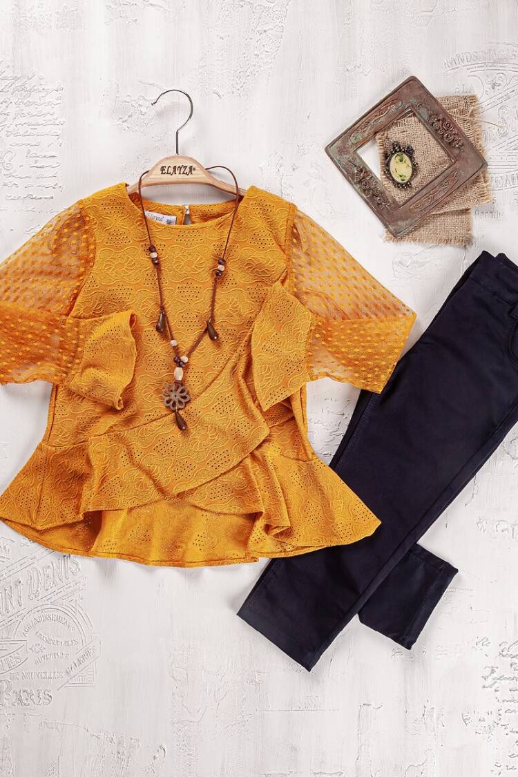 Girls' Suits - Toptan Kız Çocuk Bluz ve Pantolon Takımı 5-8 Yaş 2023-2266 - Brand: Elayza - Women & Kids, Baby Clothes Wholesale - Globality Store