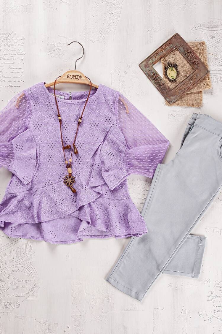 Girls' Suits - Toptan Kız Çocuk Bluz ve Pantolon Takımı 5-8 Yaş 2023-2266 - Brand: Elayza - Women & Kids, Baby Clothes Wholesale - Globality Store