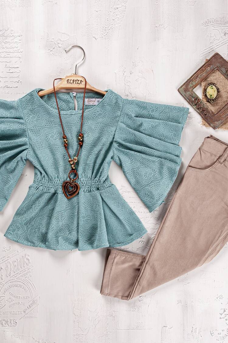 Girls' Suits - Toptan Kız Çocuk Bluz ve Pantolon Takımı 9-12 Yaş 2023-2265 - Brand: Elayza - Women & Kids, Baby Clothes Wholesale - Globality Store
