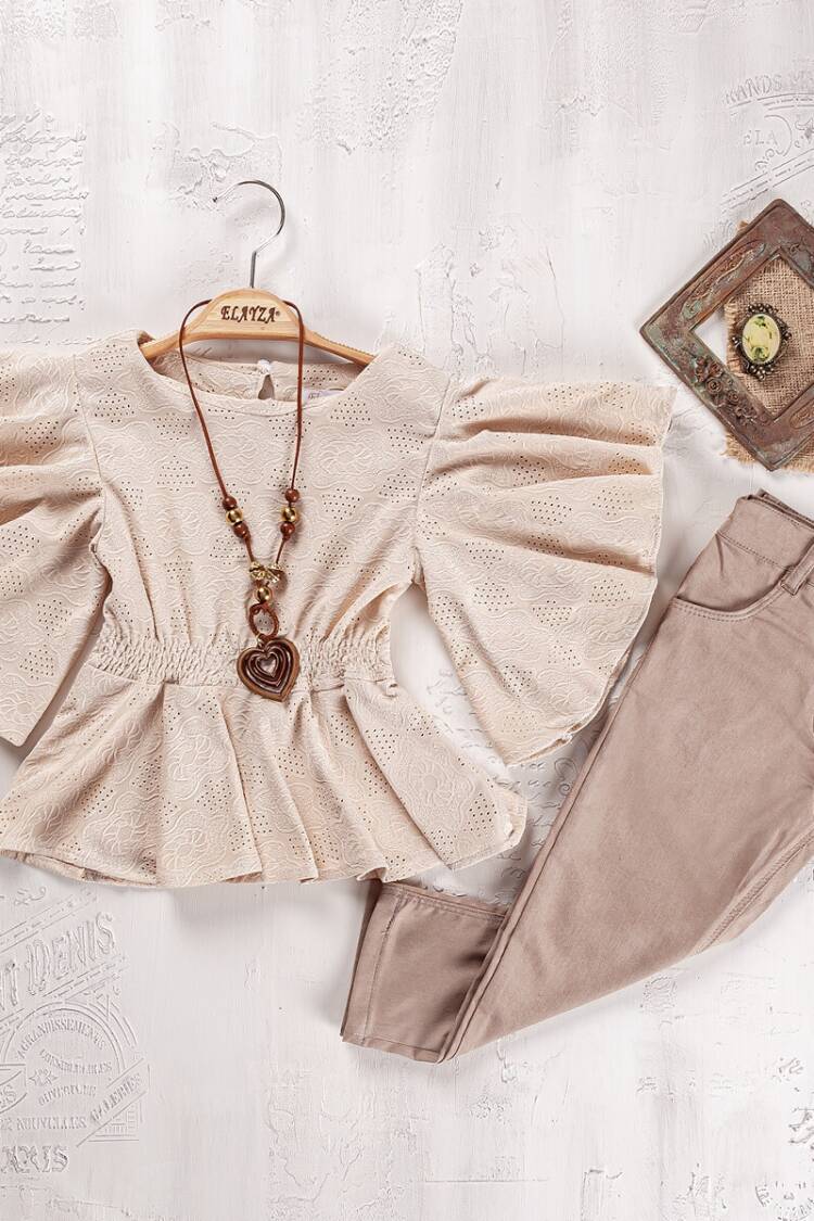 Girls' Suits - Toptan Kız Çocuk Bluz ve Pantolon Takımı 9-12 Yaş 2023-2265 - Brand: Elayza - Women & Kids, Baby Clothes Wholesale - Globality Store