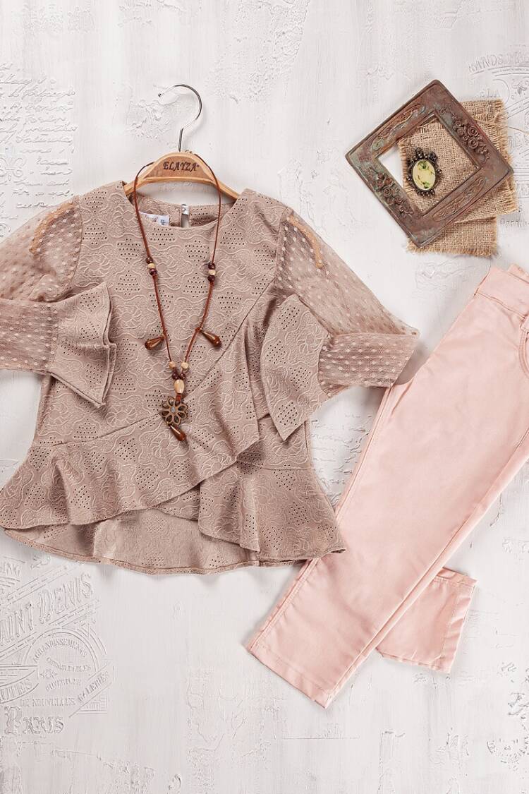 Girls' Suits - Toptan Kız Çocuk Bluz ve Pantolon Takımı 9-12 Yaş 2023-2267 - Brand: Elayza - Women & Kids, Baby Clothes Wholesale - Globality Store
