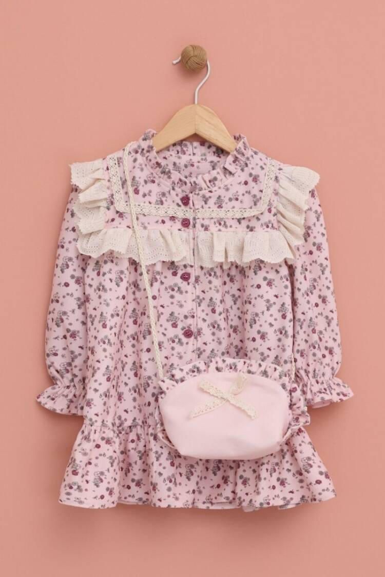 Girl's Dress - Toptan Kız Çocuk Çantalı Elbise 2-5Y 1049-6544 - Brand: Lilax - Women & Kids, Baby Clothes Wholesale - Globality Store