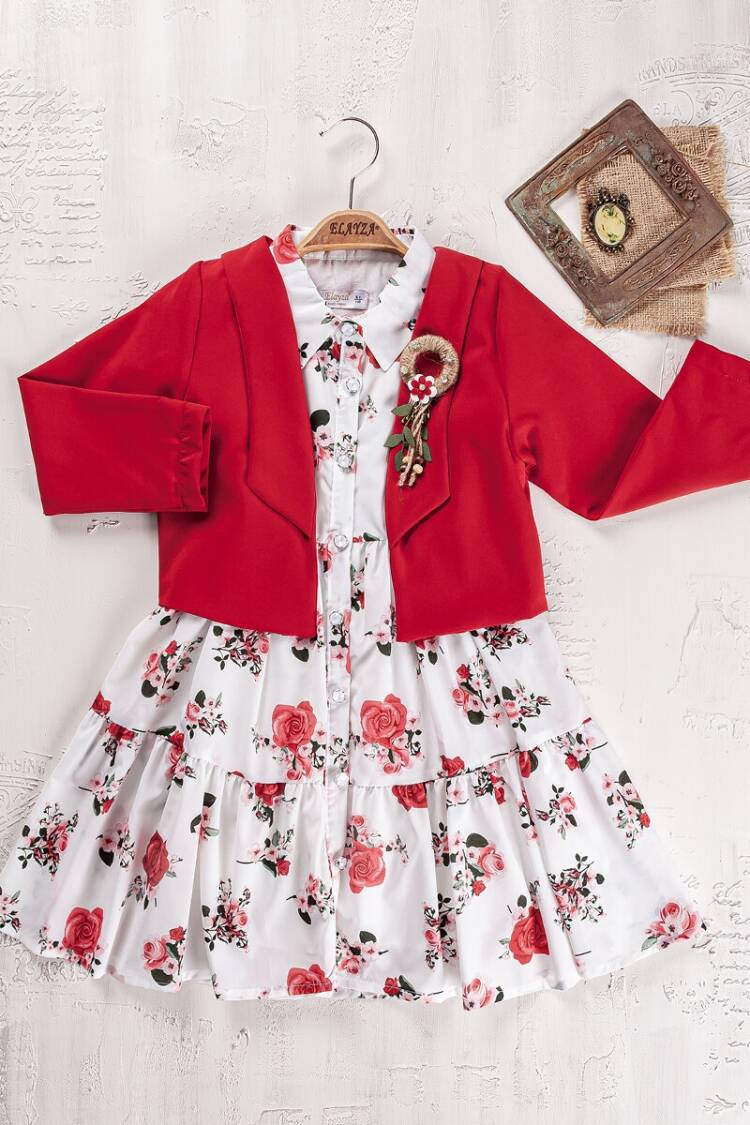 Girls' Suits - Toptan Kız Çocuk Ceket ve Elbise Takımı 5-8Y 2023-2203 - Brand: Elayza - Women & Kids, Baby Clothes Wholesale - Globality Store
