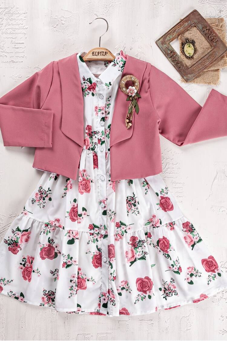 Girls' Suits - Toptan Kız Çocuk Ceket ve Elbise Takımı 9-12Y 2023-2204X - Brand: Elayza - Women & Kids, Baby Clothes Wholesale - Globality Store
