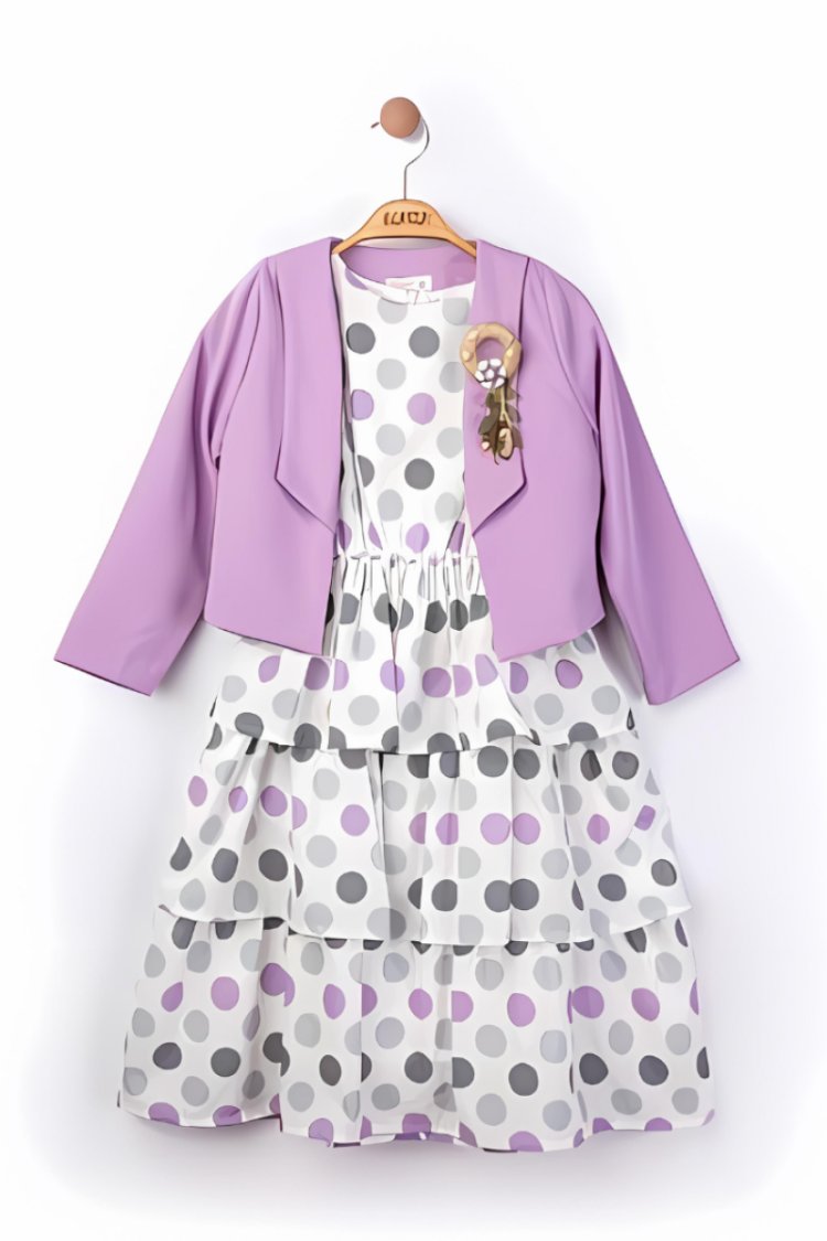 Girl's Dress - Toptan Kız Çocuk Ceketli Elbise 5-8Y 2023-2201 - Brand: Elayza - Women & Kids, Baby Clothes Wholesale - Globality Store