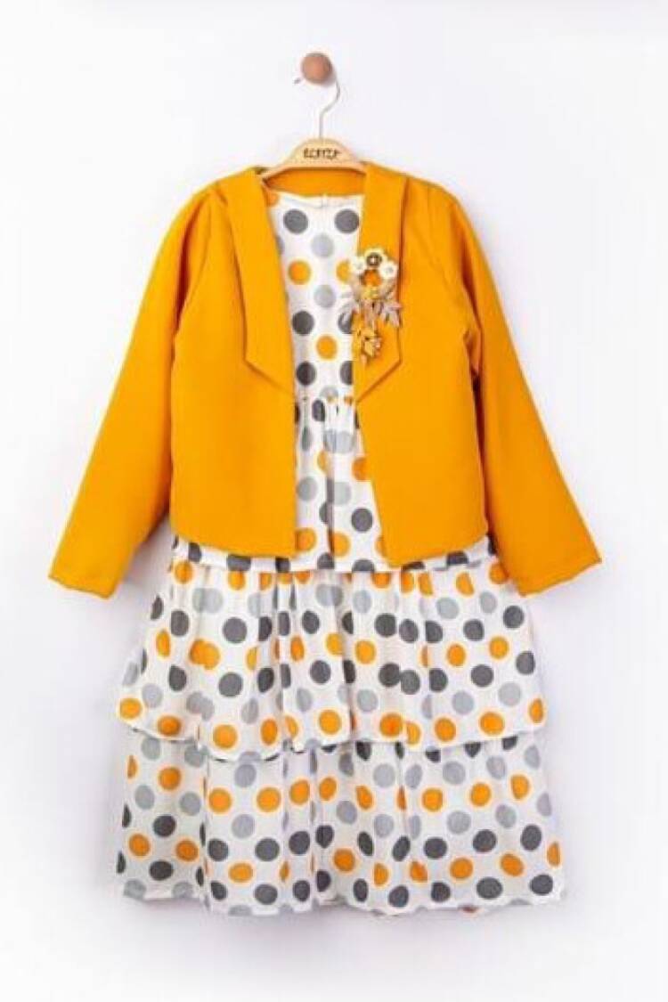 Girl's Dress - Toptan Kız Çocuk Ceketli Elbise 5-8Y 2023-2201 - Brand: Elayza - Women & Kids, Baby Clothes Wholesale - Globality Store