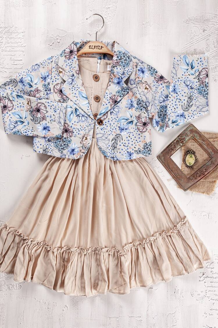 Girls' Suits - Toptan Kız Çocuk Ceketli Elbise 5-8Y 2023-2342 - Brand: Elayza - Women & Kids, Baby Clothes Wholesale - Globality Store