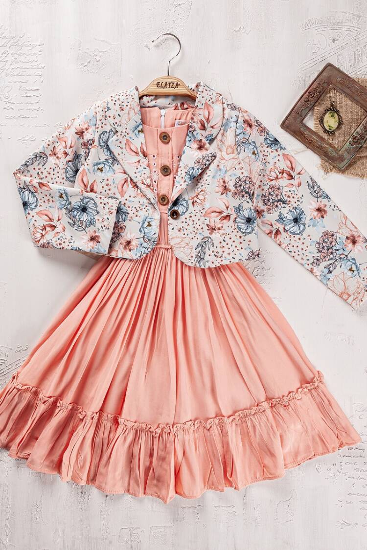 Girls' Suits - Toptan Kız Çocuk Ceketli Elbise 5-8Y 2023-2342 - Brand: Elayza - Women & Kids, Baby Clothes Wholesale - Globality Store