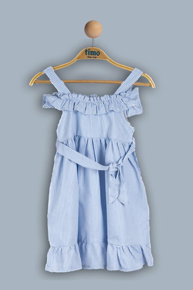 Girl's Dress - Toptan Kız Çocuk Çizgili Elbise 2-5Y 1018-TK4DÜ042241002 - Brand: Timo - Women & Kids, Baby Clothes Wholesale - Globality Store
