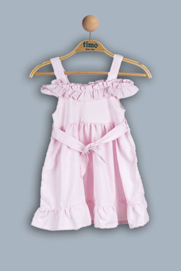 Girl's Dress - Toptan Kız Çocuk Çizgili Elbise 2-5Y 1018-TK4DÜ042241002 - Brand: Timo - Women & Kids, Baby Clothes Wholesale - Globality Store