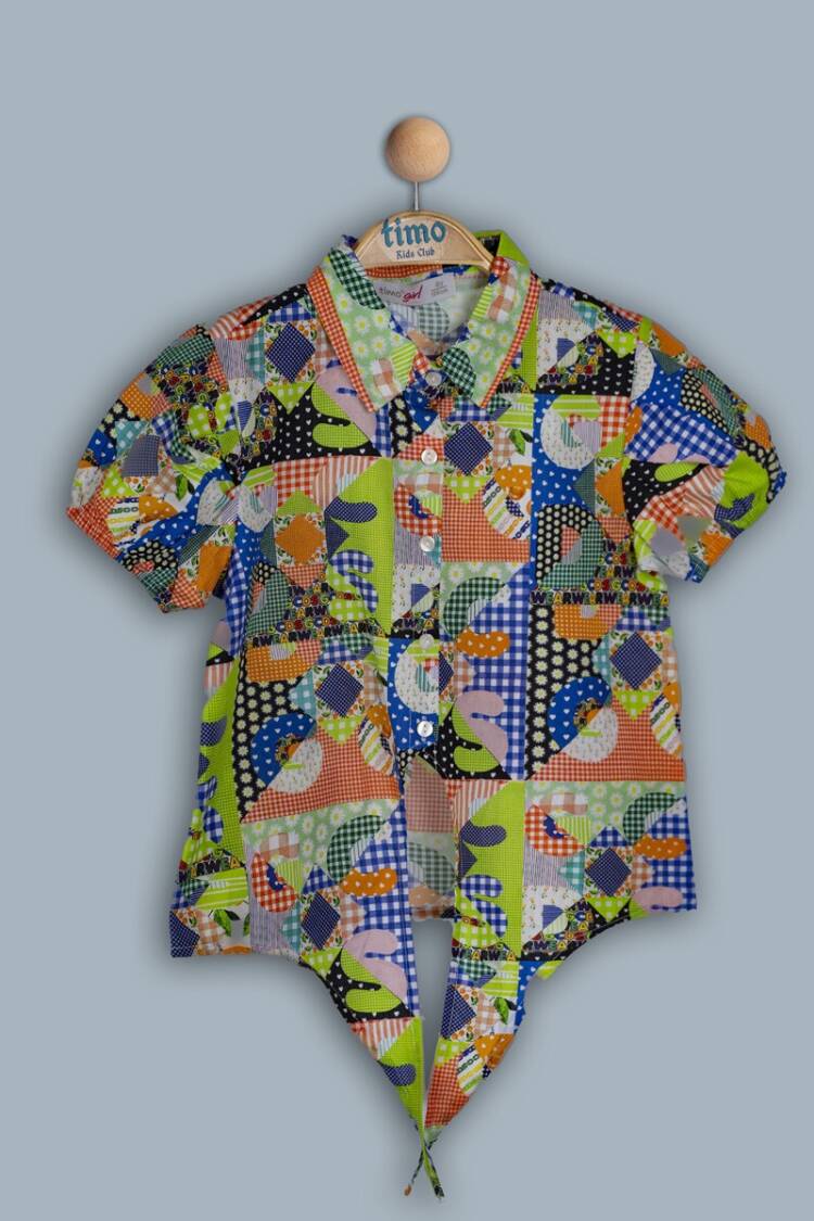 Girl's Shirt - Toptan Kız Çocuk Desenli Gömlek 6-9Y 1018-TK4DÜ042243333 - Brand: Timo - Women & Kids, Baby Clothes Wholesale - Globality Store