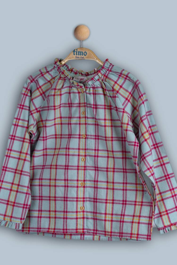 Girl's Shirt - Toptan Kız Çocuk Ekose Gömlek 10-13Y 1018-TK4DÜ012242364 - Brand: Timo - Women & Kids, Baby Clothes Wholesale - Globality Store