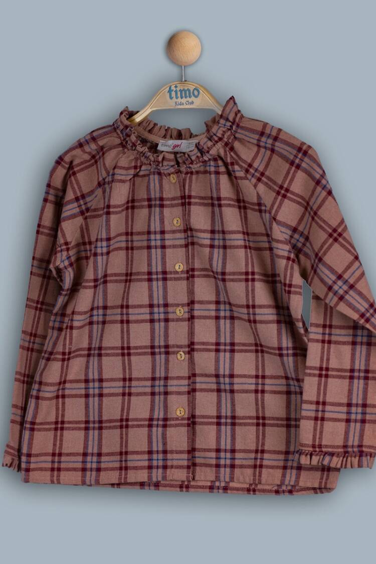 Girl's Shirt - Toptan Kız Çocuk Ekose Gömlek 6-9Y 1018-TK4DÜ012242363 - Brand: Timo - Women & Kids, Baby Clothes Wholesale - Globality Store