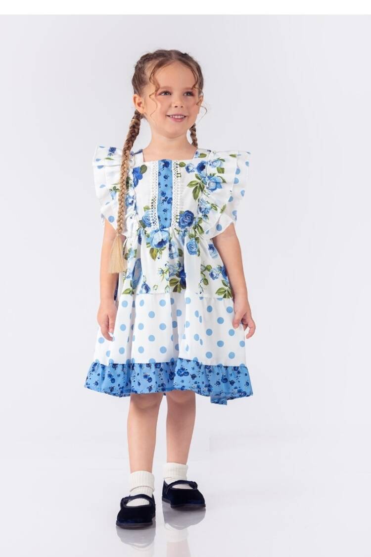 Girl's Dress - Toptan Kız Çocuk Elbise 2-5Y 2023-2207 - Brand: Elayza - Women & Kids, Baby Clothes Wholesale - Globality Store