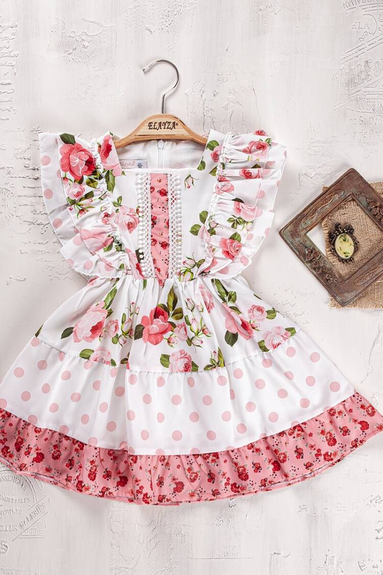 Girl's Dress - Toptan Kız Çocuk Elbise 2-5Y 2023-2207 - Brand: Elayza - Women & Kids, Baby Clothes Wholesale - Globality Store