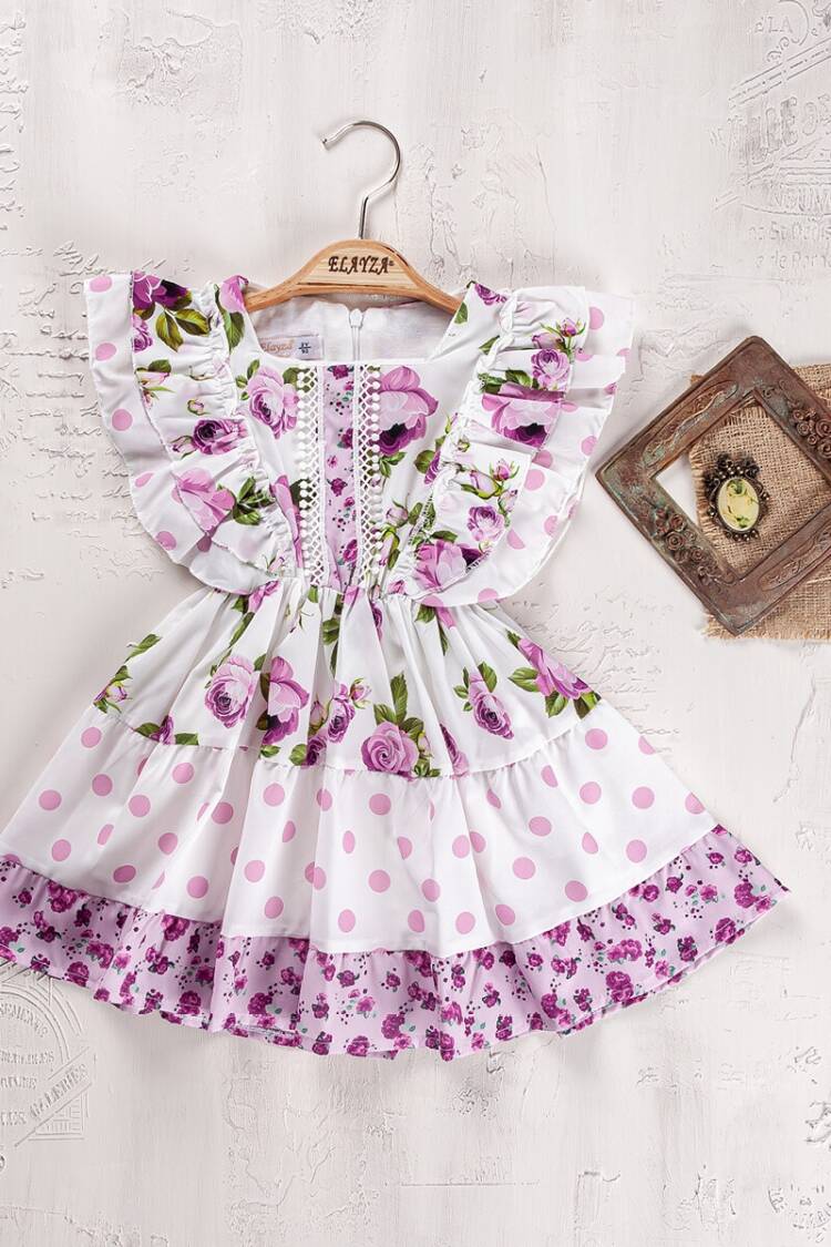 Girl's Dress - Toptan Kız Çocuk Elbise 2-5Y 2023-2207 - Brand: Elayza - Women & Kids, Baby Clothes Wholesale - Globality Store