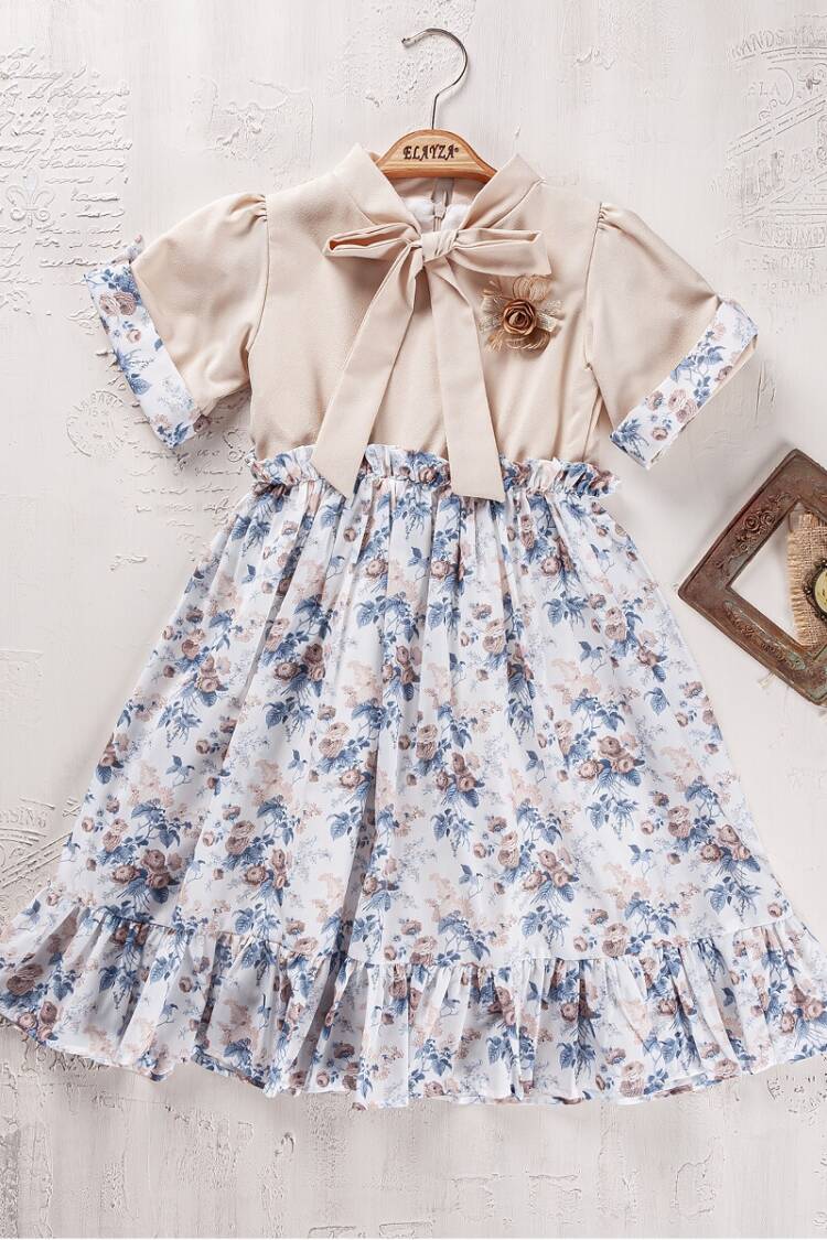 Girl's Dress - Toptan Kız Çocuk Elbise 5-8Y 2023-2335 - Brand: Elayza - Women & Kids, Baby Clothes Wholesale - Globality Store