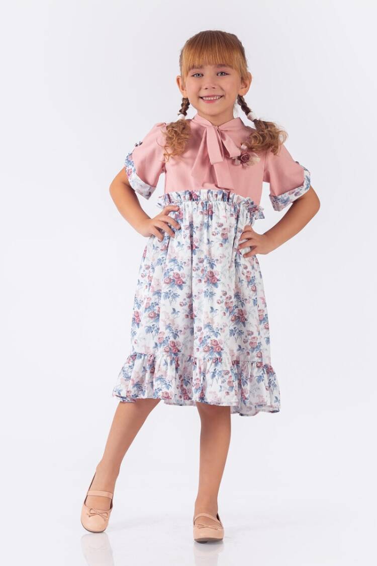 Girl's Dress - Toptan Kız Çocuk Elbise 5-8Y 2023-2335 - Brand: Elayza - Women & Kids, Baby Clothes Wholesale - Globality Store