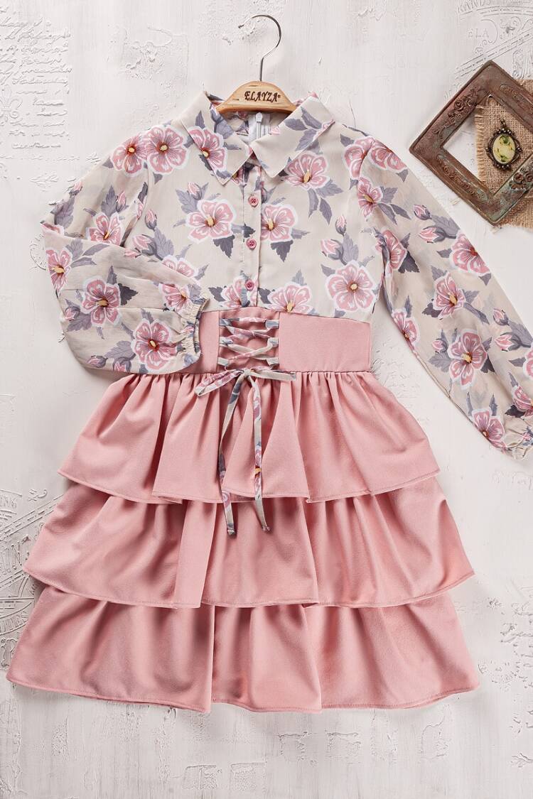 Girl's Dress - Toptan Kız Çocuk Elbise 5-8Y 2023-2354 - Brand: Elayza - Women & Kids, Baby Clothes Wholesale - Globality Store