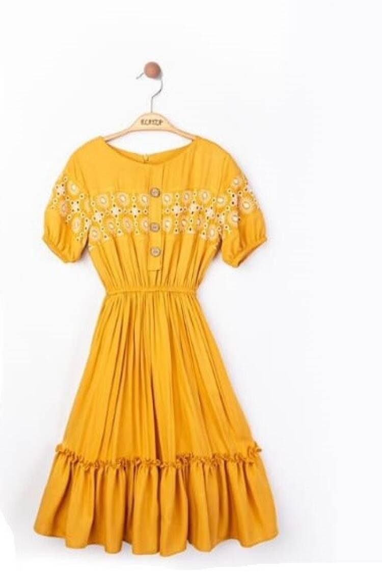Girl's Dress - Toptan Kız Çocuk Elbise 9-12Y 2023-2217 - Brand: Elayza - Women & Kids, Baby Clothes Wholesale - Globality Store