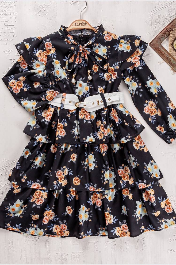 Girl's Dress - Toptan Kız Çocuk Elbise 9-12Y 2023-2310 - Brand: Elayza - Women & Kids, Baby Clothes Wholesale - Globality Store