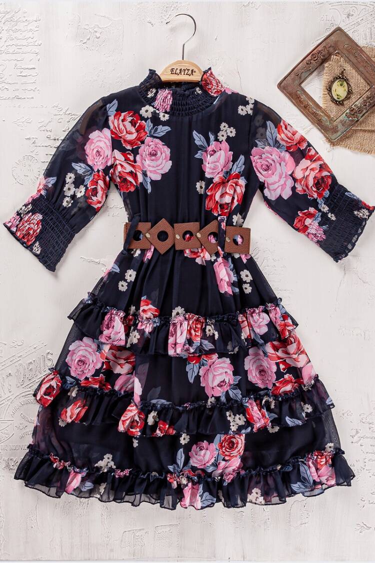 Girl's Dress - Toptan Kız Çocuk Elbise 9-12Y 2023-2312 - Brand: Elayza - Women & Kids, Baby Clothes Wholesale - Globality Store