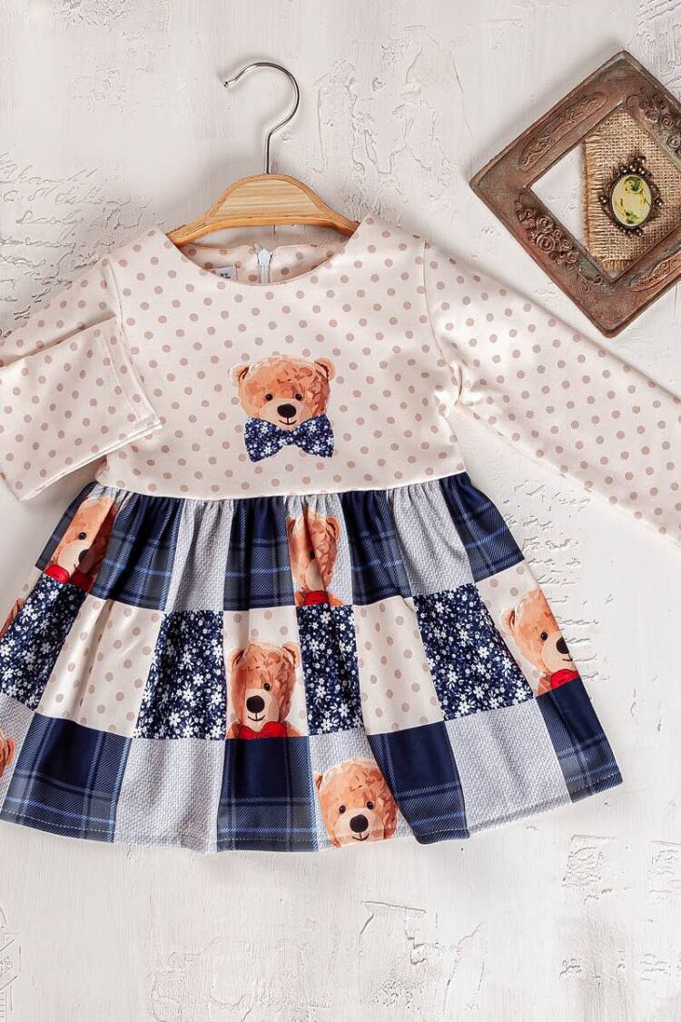 Baby Dress - Toptan Kız Çocuk Elbise 9-24 Ay 2023-23103 - Brand: Elayza - Women & Kids, Baby Clothes Wholesale - Globality Store