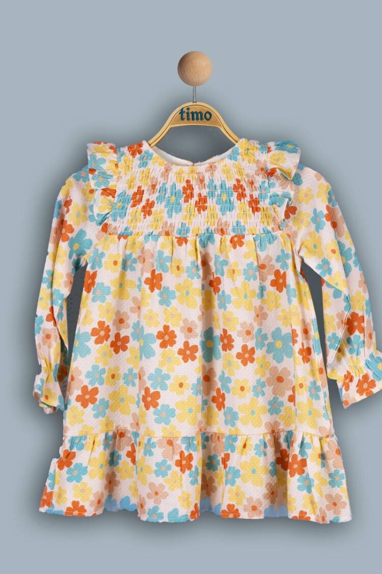 Girl's Dress - Toptan Kız Çocuk Gipeli Elbise 2-5Y 1018-TK4DÜ042243022 - Brand: Timo - Women & Kids, Baby Clothes Wholesale - Globality Store