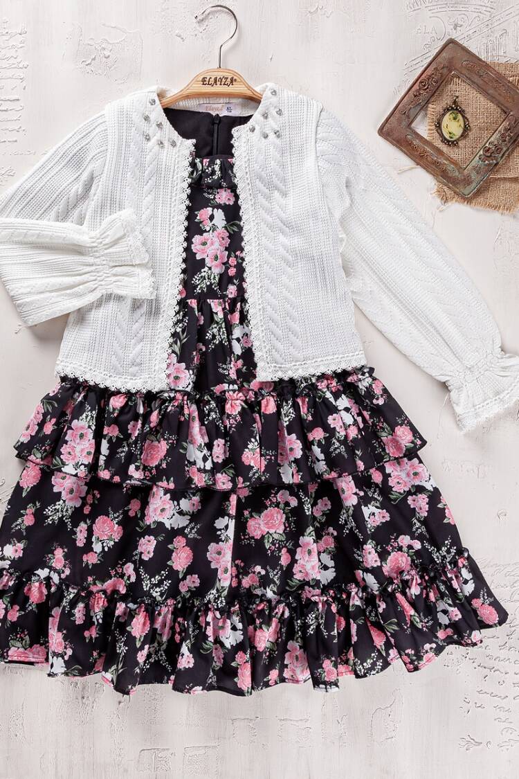Girls' Suits - Toptan Kız Çocuk Hırka ve Elbise Takımı 9-12Y 2023-2320 - Brand: Elayza - Women & Kids, Baby Clothes Wholesale - Globality Store