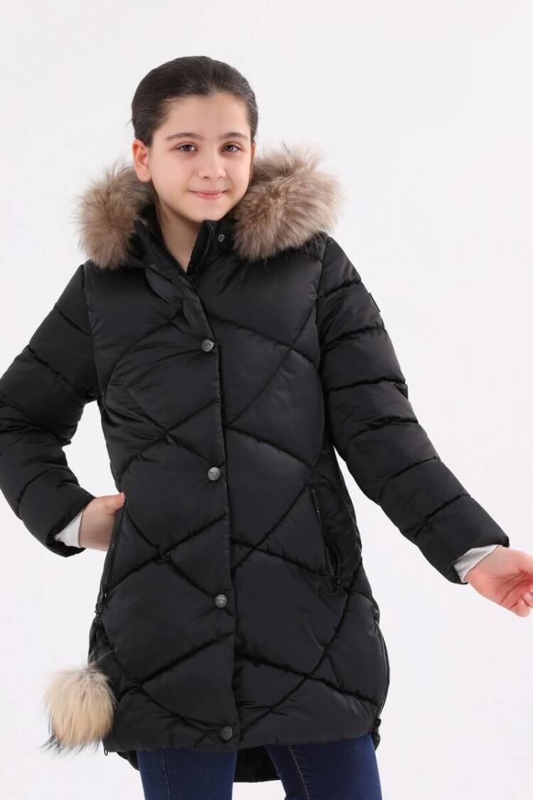 Girls' Outerwear - Toptan Kız Çocuk Kaban 6-14Y 2007-51273 - Brand: Benitto Kids - Women & Kids, Baby Clothes Wholesale - Globality Store