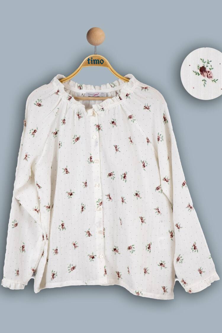 Girl's Shirt - Toptan Kız Çocuk Müslin Desenli Gömlek 10-13Y 1018-TK4DÜ202242294 - Brand: Timo - Women & Kids, Baby Clothes Wholesale - Globality Store