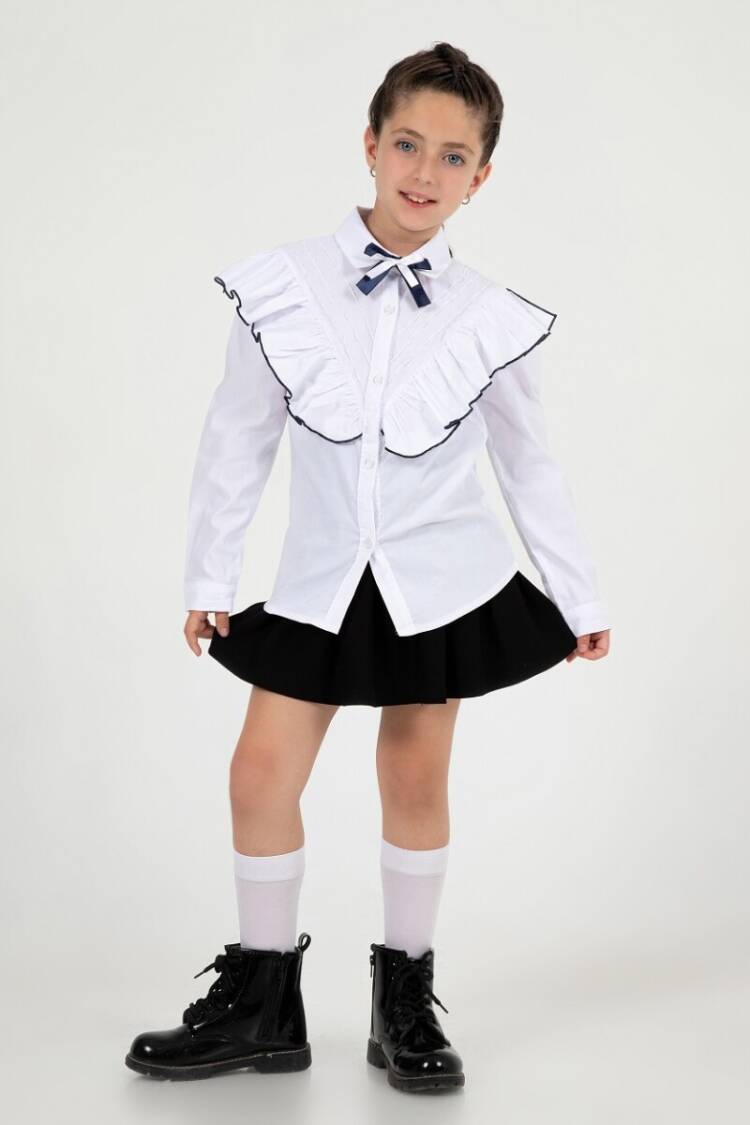 Girl's Shirt - Toptan Kız Çocuk Okul Gömleği 7-10Y 1016-24209 - Brand: Büşra Bebe - Women & Kids, Baby Clothes Wholesale - Globality Store