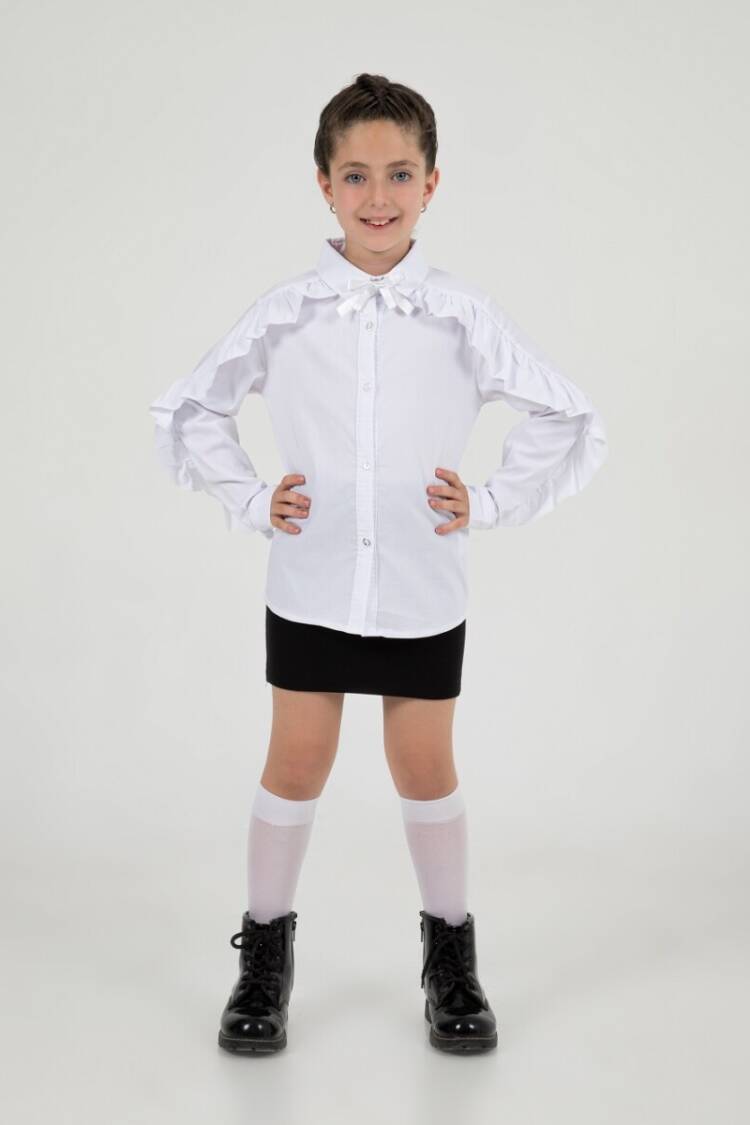 Girl's Shirt - Toptan Kız Çocuk Okul Gömleği 7-10Y 1016-24211 - Brand: Büşra Bebe - Women & Kids, Baby Clothes Wholesale - Globality Store